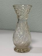 Vintage Glazen Glas Vaas – 22 cm – Mooi Geslepen Patroon, Antiek en Kunst, Ophalen of Verzenden