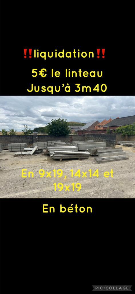 Liquidation! 5€ le linteau neuf en béton, Doe-het-zelf en Bouw, Metselstenen, Nieuw, Beton