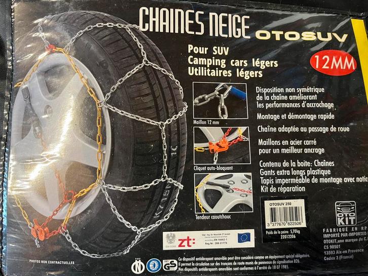 Sneeuwkettingen otosuv 250 12mm voor SUV Nieuw!!!, Autos : Divers, Chaînes, Neuf, Enlèvement