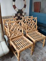 Lot de 2 chaises + 2 fauteuils bambou année 70 vintage, Antiek en Kunst, Antiek | Meubels | Stoelen en Sofa's, Ophalen