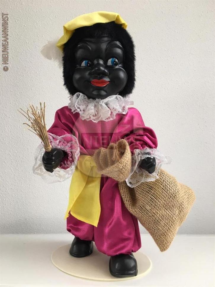 Authentieke vintage etalage zwarte Piet pop - 40cm, roze, Diversen, Sinterklaas, Verzenden