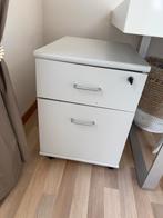 Bureaukastje of nachtkastje met twee lades licht grijs, Ophalen, Gebruikt, 1 of 2 laden, Minder dan 100 cm
