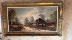 Schilderij landschap hoeve, Antiquités & Art, Enlèvement