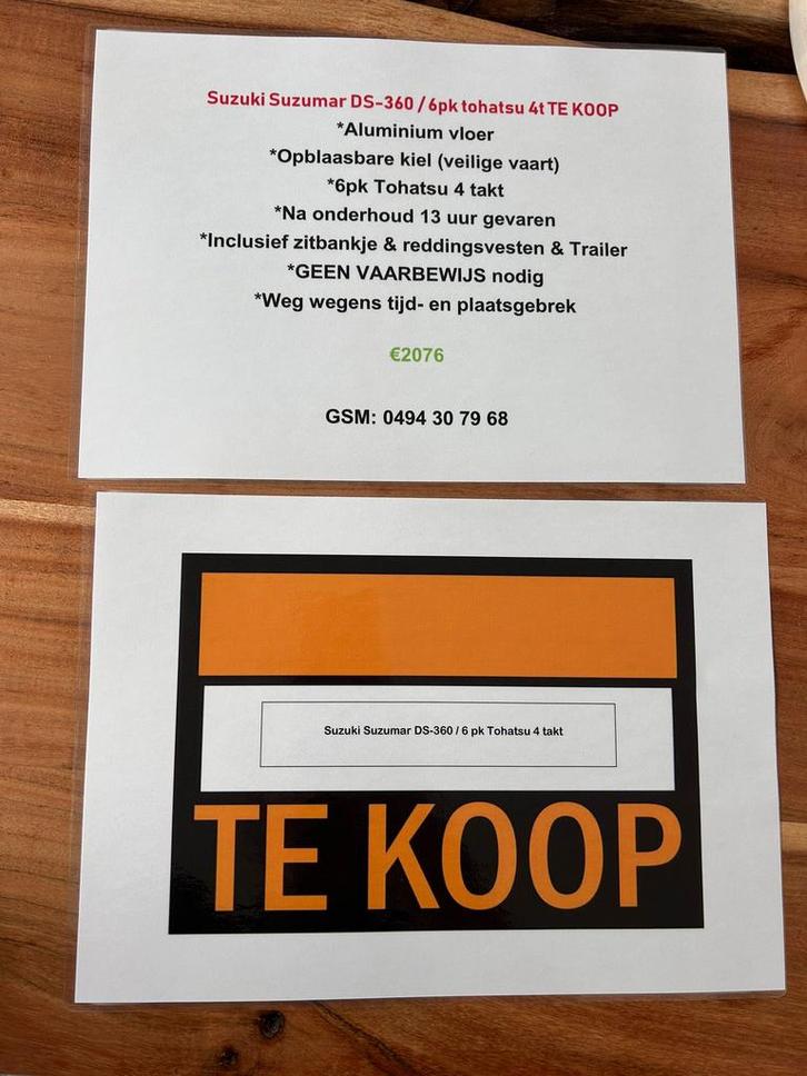 Boot, Watersport en Boten, Motorboten en Motorjachten, Gebruikt, Overige materialen, Tot 6 meter, Benzine, Buitenboordmotor, Minder dan 10 pk
