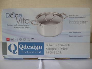 Qdesign INOX (18/10) KOOKPOT 18cm 2,2l (alle vuren) beschikbaar voor biedingen