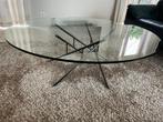 salontafel in glas, Huis en Inrichting, Tafels | Salontafels, Ophalen, Rond, Zo goed als nieuw, Glas
