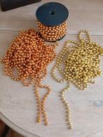 3 Goudkleurige Kerstslingers, Ophalen of Verzenden, Zo goed als nieuw