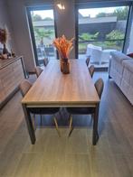 6 mooie grijze eetkamerstoelen in nieuwstaat, Huis en Inrichting, Ophalen, Metaal, Zo goed als nieuw, Grijs