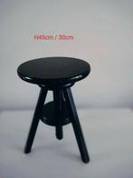 IKEA Stockholm 45/30 cm zwarte houten kruk, Ophalen, Gebruikt, Hout