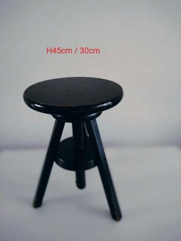 tabouret bois noir ikea stockholm 45 / 30 cm, Enlèvement, Utilisé, Bois