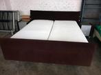 Eastborn elektrisch boxspring 180 x 200 compleet m/ kasten, Comme neuf, Deux personnes, Brun, 180 cm