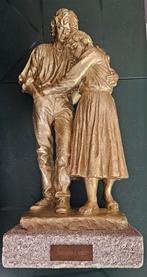 Goudkleurig beeld van Joseph Bofill "siempre unidos 42cm, Ophalen of Verzenden