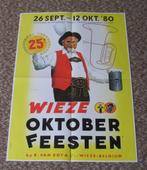 WIEZE  AFFICHE  25 ste OKTOBERFEESTEN 1980  (OD 174), Verzamelen, Biermerken, Ophalen of Verzenden, Gebruikt, Reclamebord, Plaat of Schild