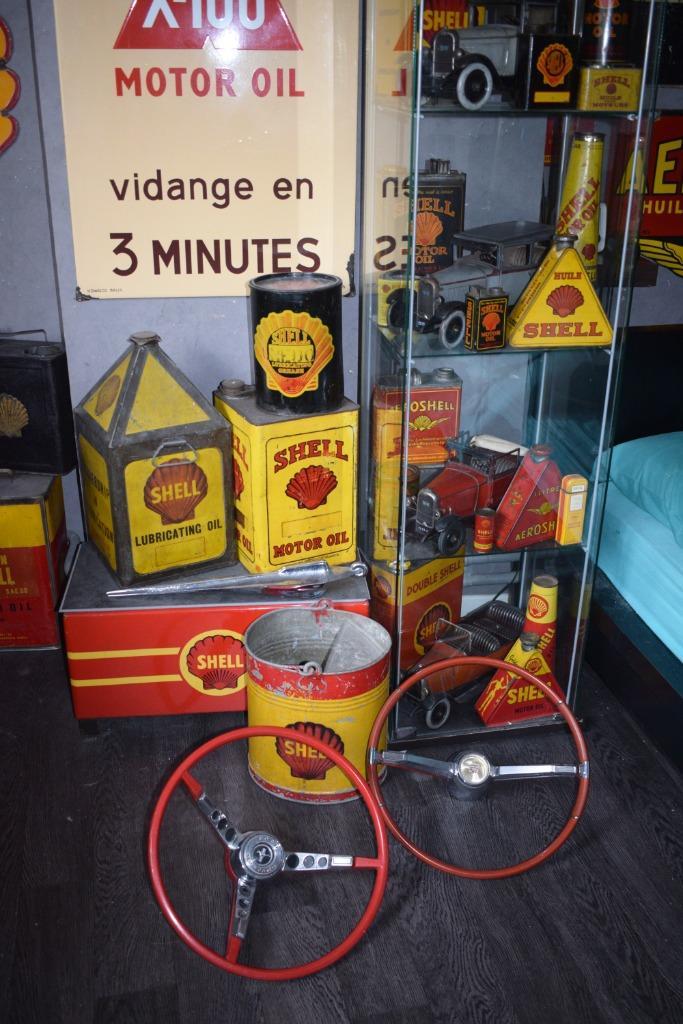 ruilen oldtimer stuurwiel olie blik emaillebord, Verzamelen, Merken en Reclamevoorwerpen, Zo goed als nieuw, Reclamebord, Ophalen of Verzenden