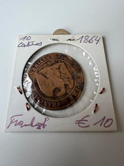 10 centimes 1864 Frankrijk Napoleon 3 (194), Postzegels en Munten, Munten | Europa | Niet-Euromunten, Frankrijk, Ophalen of Verzenden