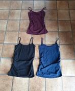 3 zwangerschapstopjes in zwart, blauw en bordeaux - Maat S, Kleding | Dames, Zwangerschapskleding, Zwart, Anna Field mama, Zo goed als nieuw