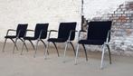suite de 4 chaises empilables modèle Zeno par Wolfgang C.R., Huis en Inrichting, Stoelen, Vier, Design, Gebruikt, Metaal