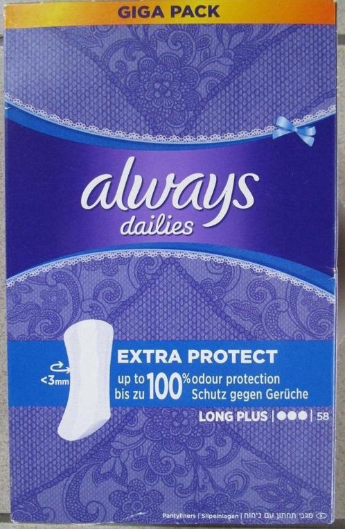 Always dailies – extra protect – long plus ••• inlegkruisjes, Handtassen en Accessoires, Uiterlijk | Lichaamsverzorging, Nieuw