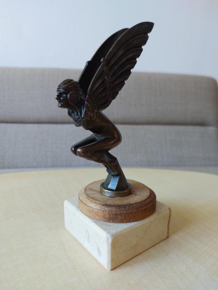 Mascotte Marcel Bonnet Egyptienne Ailée 1920 Brons, Antiek en Kunst, Curiosa en Brocante, Ophalen of Verzenden