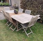 Tuintafel Bristol teak set met 6 stoelen, Tuin en Terras, Tuinsets en Loungesets, Ophalen, Gebruikt