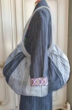 Grote denim schoudertas shopper pieces, Ophalen of Verzenden, Zo goed als nieuw, Grijs