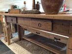 Prachtige oude boeren sidetable, Ophalen, 100 tot 150 cm, Teakhout, Nieuw