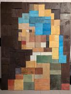 Houten wall art "meisje met de parel", Antiek en Kunst, Ophalen