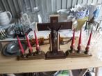 Crucifix avec bougies 8€, Divers, Lots de brocante, Comme neuf, Enlèvement ou Envoi