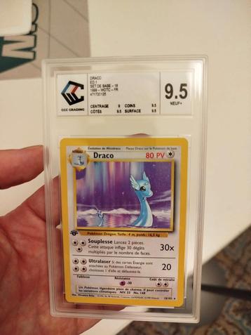 Draco 18/102 édition 1 rare ccc9.5 set de base 1999 wotc, Enlèvement ou Envoi, Neuf
