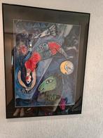 Kleurrijk ingekaderd werk van Chagall, Antiek en Kunst, Ophalen