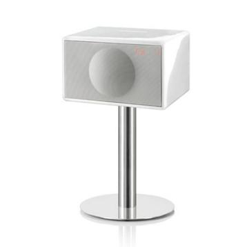 Système audio Geneva modèle L + base en aluminium, Autres marques, Comme neuf, Enlèvement, Haut-parleurs Frontaux, Arrière ou Stéréo