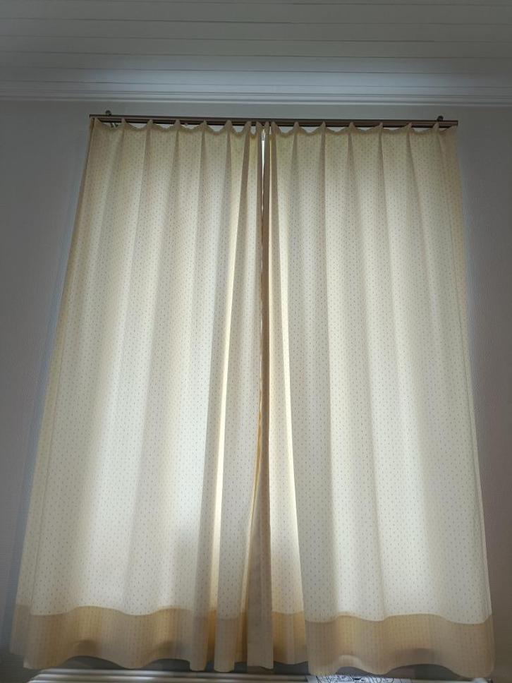 Gordijnen lichtgele (1m78-1m80 hoog), Huis en Inrichting, Stoffering | Gordijnen en Lamellen, Zo goed als nieuw, 150 tot 200 cm