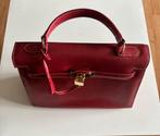 Rode leren handtas met hangslot en sleutelsluiting 95€, Ophalen, Zo goed als nieuw, Rood, Handtas