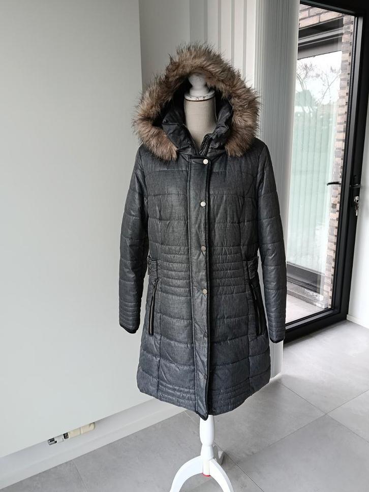 Grijze gewatteerde jas van MS, mt 46, Kleding | Dames, Jassen | Winter, Zo goed als nieuw, Maat 46/48 (XL) of groter, Grijs, Ophalen of Verzenden