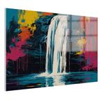 Peinture sur verre Waterfall style Andy Warhol 105x70cm + Su, Maison & Meubles, 100 à 125 cm, Envoi, Création originale, 50 à 75 cm