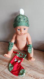 Baby Born muts met handschoenen en kerstsok, zonder pop, Kinderen en Baby's, Ophalen of Verzenden, Zo goed als nieuw