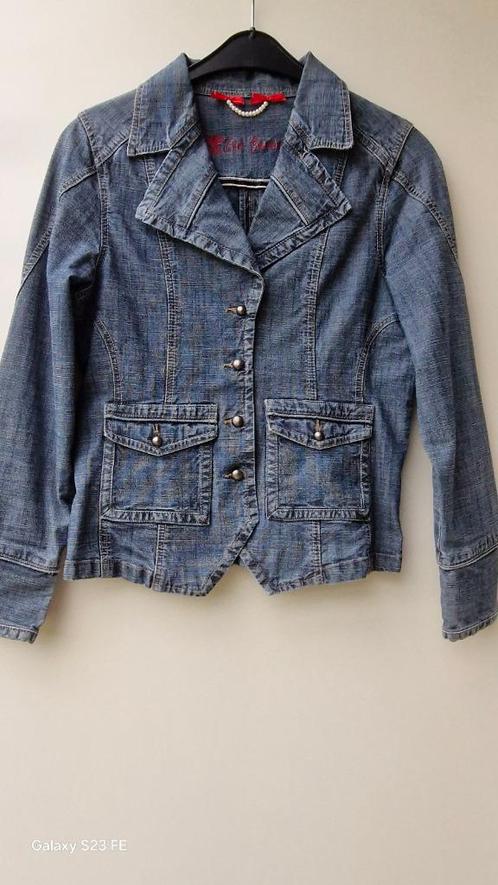 Jeansvestje, small, Kleding | Dames, Jasjes, Kostuums en Pakken, Zo goed als nieuw, Jasje, Maat 36 (S), Blauw, Ophalen of Verzenden