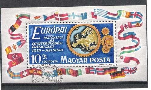 Hongarije 1975 Blok Europa conferentie, Postzegels en Munten, Postzegels | Europa | Hongarije, Gestempeld, Verzenden