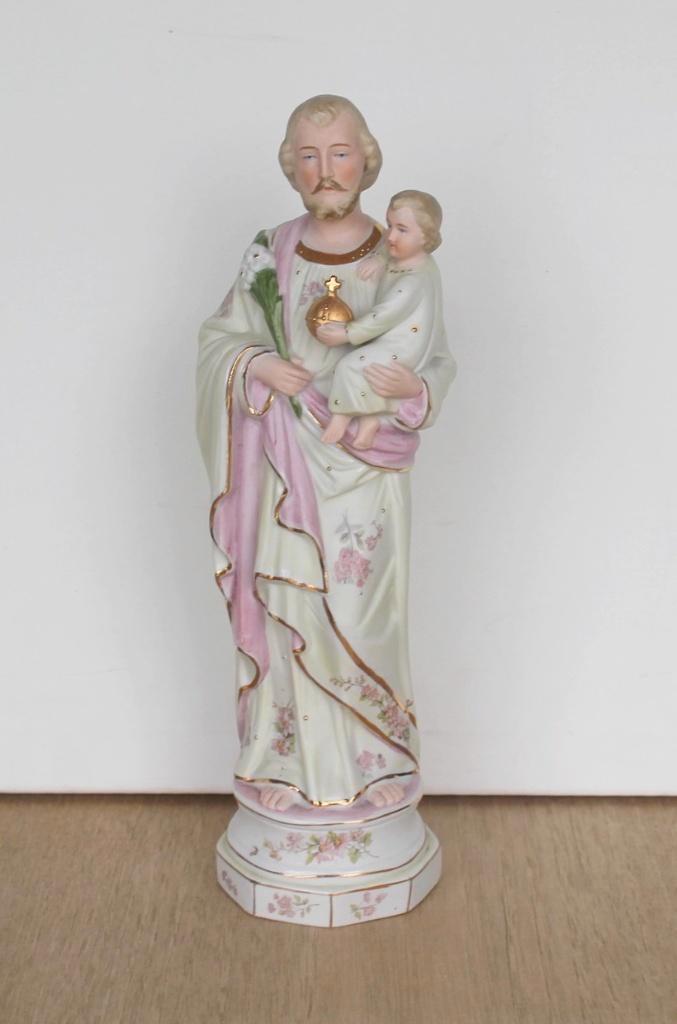 Joseph avec Jésus, biscuit ancien en bel état !, Collections, Religion, Neuf, Christianisme | Catholique, Image, Enlèvement ou Envoi