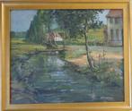 HENRI LEMOINE / GEHUCHT AAN RIVIER / OLIEVERF / 58x68cm KAD, Antiek en Kunst, Ophalen of Verzenden
