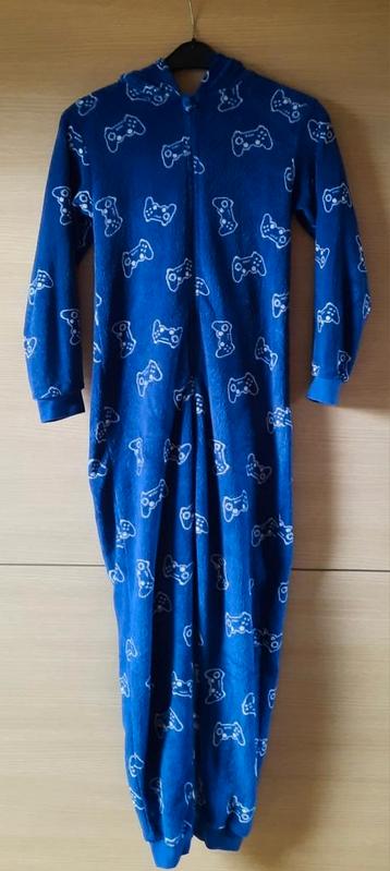 Blauwe zachte onesie gamer maat 158 of 13 jaar beschikbaar voor biedingen