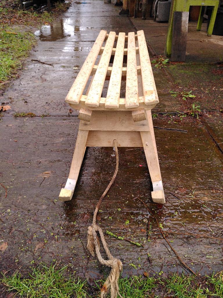 slede, Ophalen, Gebruikt, Hout