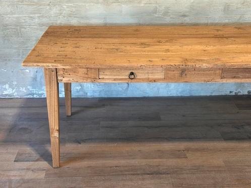 Franse boerentafel - 200 x 95 cm + 76 cm hoog / 2 lades, Huis en Inrichting, Tafels | Eettafels, Zo goed als nieuw, 50 tot 100 cm