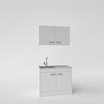 keuken 100 cm wit nieuw compleet, Staal of Inox, Verzenden, Wit, Nieuw