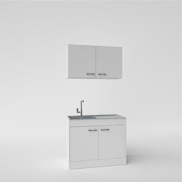 keuken 100 cm wit nieuw compleet, Huis en Inrichting, Staal of Inox, Verzenden, Wit, Nieuw