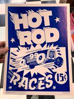 Ancienne affiche carton 1975 usa hot rod races