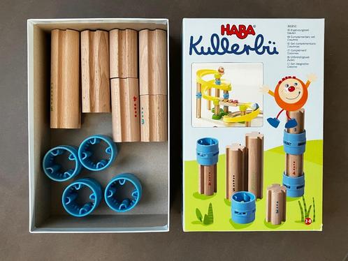 Haba Kullerbü Knikkerbaan - Uitbreidingsset - Zuilen, Kinderen en Baby's, Speelgoed | Houten speelgoed, Zo goed als nieuw, Overige typen