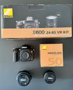 Nikon D600 +24-85 mm en 50 mm 1.8, Audio, Tv en Foto, Fotocamera's Digitaal, Ophalen, Gebruikt, Spiegelreflex, Nikon