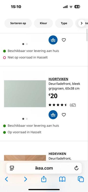 Hjortviken deurfront 2x voor besta meubel  IKEA   beschikbaar voor biedingen