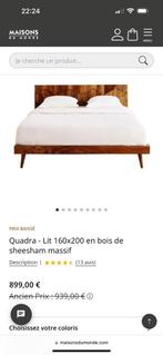 Bed 160x200, 160 cm, Année 50, Bruin, Zo goed als nieuw